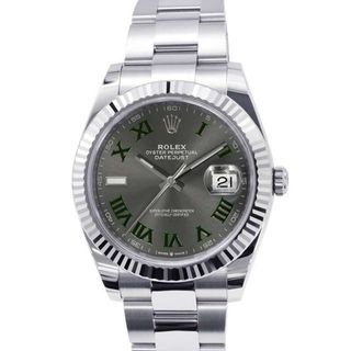 ロレックス(ROLEX)のロレックス デイトジャスト41 SS/K18WG ランダムシリアル ルーレット 126334 スレート文字盤 ローマン(腕時計(アナログ))