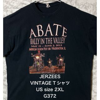 JERZEES - USA ビンテージ アメリカ古着 JERZEES 2XLsizeブラックTシャツ