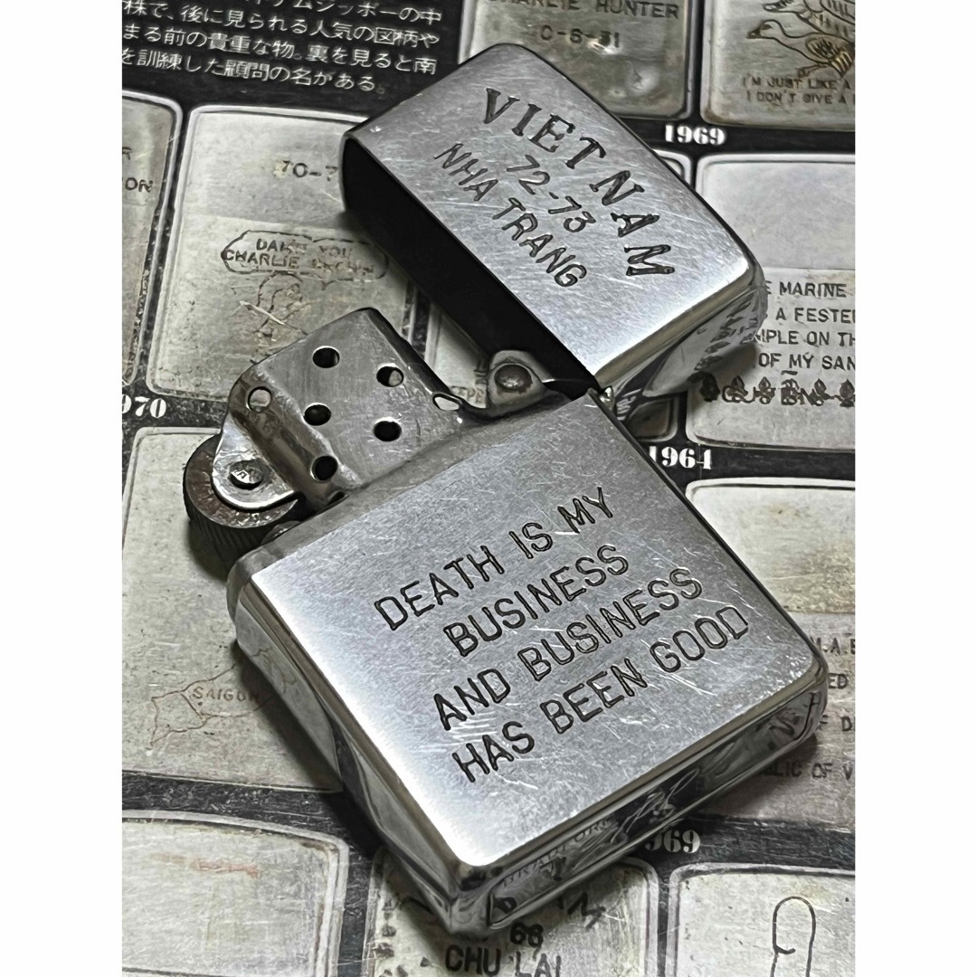 【ベトナムZIPPO】本物 1972年製ベトナムジッポー「空挺特殊部隊」QUANGNGAI