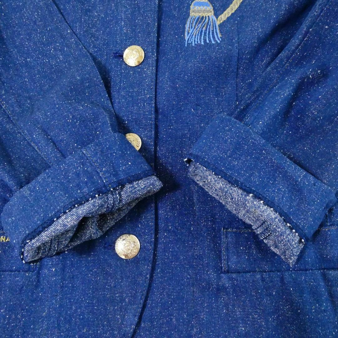 LEONARD(レオナール)の美品 レオナール 刺繍 シルク デニム ノーカラージャケット レディースのジャケット/アウター(ノーカラージャケット)の商品写真