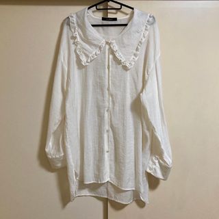 ダブルクローゼット(w closet)の★☆w closet☆BIGカラーフリルシアーシャツ(シャツ/ブラウス(長袖/七分))