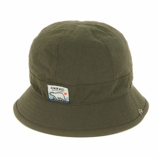 HUMAN MADE - 美品 HUMAN MADE ヒューマンメイド ハット サイズ:L 22SS ナイロン ラウンド バケットハット ROUND BUCKET HAT オリーブ 帽子 ベーシック【メンズ】【中古】