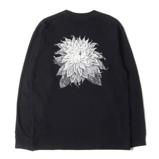 Yohji Yamamoto(Ys) ヨウジヤマモト Tシャツ サイズ:XL 22SS NEW ERA バック ダリア フラワー プリント シグネチャーロゴ 刺繍 ロングスリーブTシャツ / トップス 長袖 ロンT ブラック 黒 【メンズ】【中古】(Tシャツ/カットソー(七分/長袖))