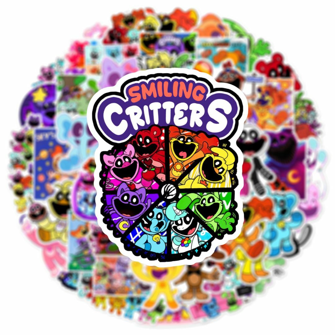 Smiling Critters ステッカー 50枚セット PVC 防水 シール エンタメ/ホビーのおもちゃ/ぬいぐるみ(キャラクターグッズ)の商品写真