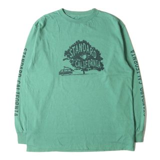 スタンダードカリフォルニア(STANDARD CALIFORNIA)のSTANDARD CALIFORNIA スタンダードカリフォルニア Tシャツ サイズ:L 21AW ロゴ グラフィック プリント ロングスリーブTシャツ SD UNDER THE TREE LONG SLEEVE T / トップス カットソー 長袖 ロンT グリーン 日本製【メンズ】【中古】(Tシャツ/カットソー(七分/長袖))