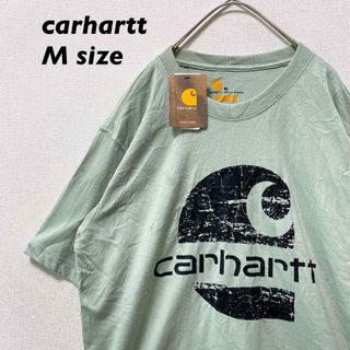 カーハート(carhartt)の日本未発売【新品タグ付き】カーハート　半袖Tシャツ　ビッグプリント　緑色　M(Tシャツ/カットソー(七分/長袖))