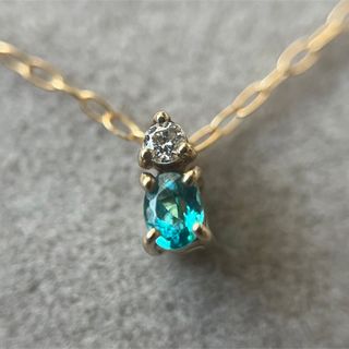 0.07ct◆パライバトルマリンネックレス K18CG