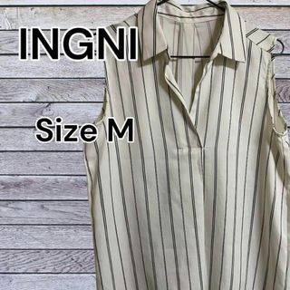 イング(INGNI)のINGNI　イング　ストライプ　ノースリーブ　トップス　ブラウス　 襟付き(シャツ/ブラウス(半袖/袖なし))