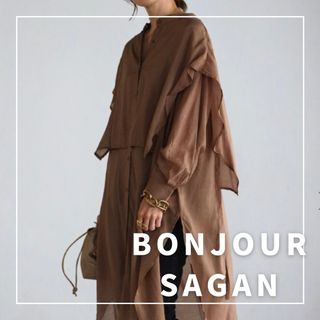 ボンジュールサガン(BONJOUR SAGAN)の"新品・タグ付"バンドカラーデザインシャツワンピース/BONJOUR SAGAN(ロングワンピース/マキシワンピース)