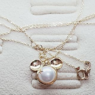 スタージュエリー(STAR JEWELRY)のスタージュエリー  ミッキーマウスネックレス あこや真珠(ネックレス)