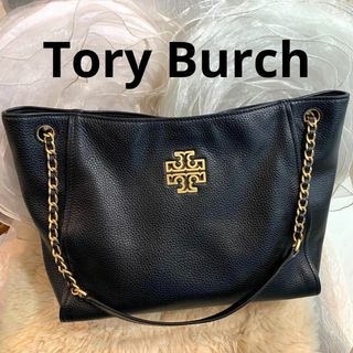 トリーバーチ(Tory Burch)の☆美品☆TORY BURCH チェーントートバッグ レザー ブラック(ショルダーバッグ)