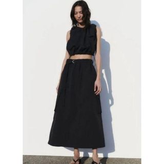 ZARA ナイロンカーゴスカート　Sサイズ(ロングスカート)