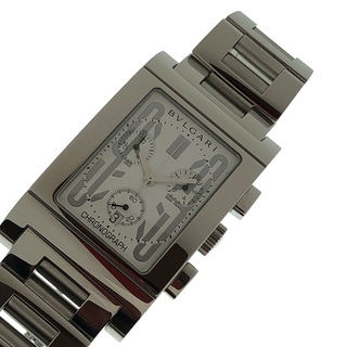 ブルガリ(BVLGARI)の　ブルガリ BVLGARI レッタンゴロ　クロノグラフ RTC49S ホワイト SS メンズ 腕時計(その他)