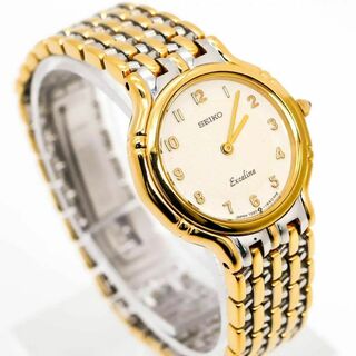 セイコー(SEIKO)の《美品》SEIKO Exceline 腕時計 アイボリー ドレスウォッチ o(腕時計)