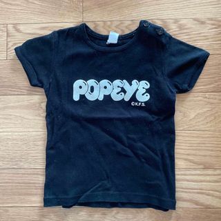 子供服 キッズ トップス 古着  Tシャツ ポパイ POPEYE 黒 95サイズ(Tシャツ/カットソー)