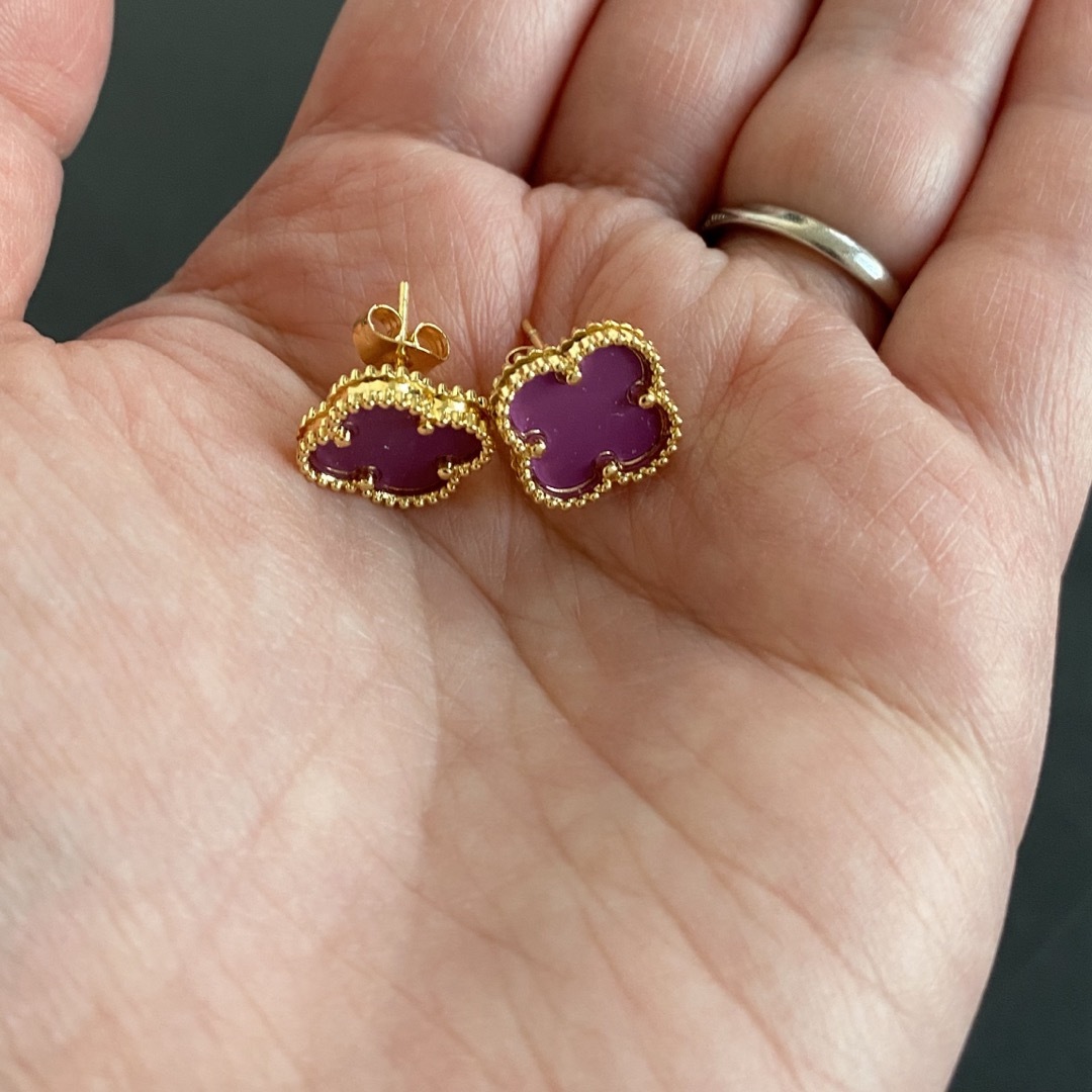 Four Leaf Clover Pierce  : purple レディースのアクセサリー(ピアス)の商品写真