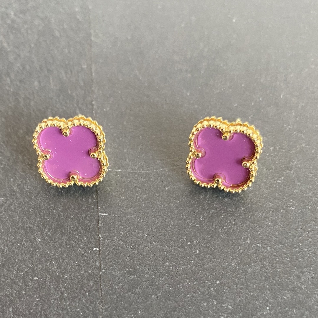 Four Leaf Clover Pierce  : purple レディースのアクセサリー(ピアス)の商品写真