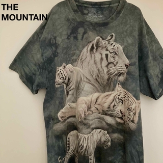 THE MOUNTAIN アニマルTシャツ ホワイトタイガー タイダイ(Tシャツ/カットソー(半袖/袖なし))