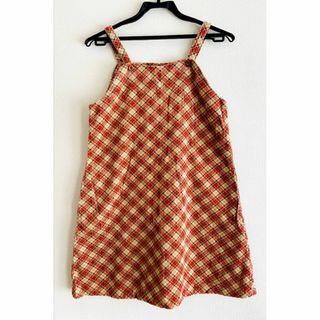 【美品】ドレミシング　チェック柄ワンピース 150(ワンピース)