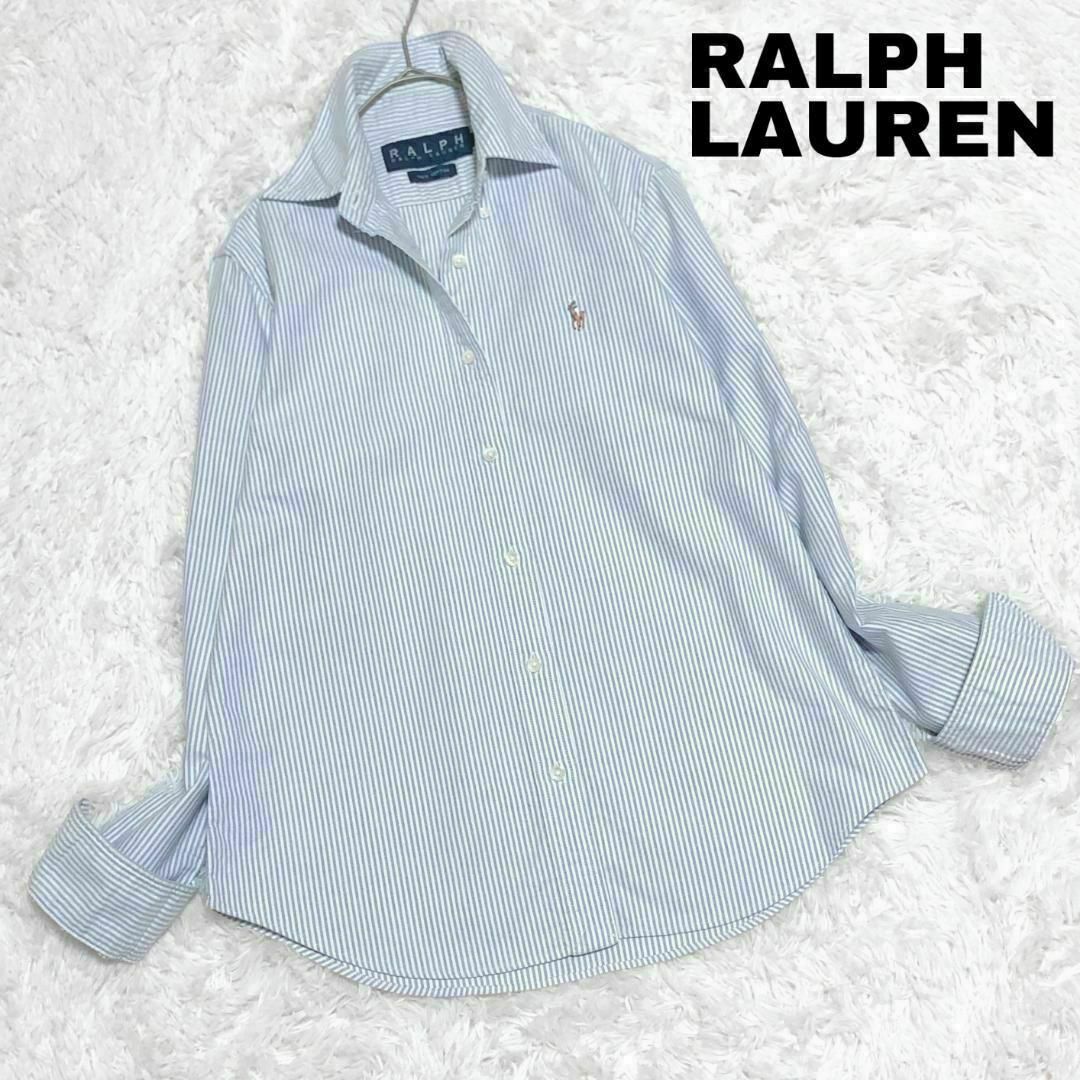 Ralph Lauren(ラルフローレン)の40Xラルフローレン オックスフォード ストライプBD長袖シャツレディース古着 レディースのトップス(シャツ/ブラウス(長袖/七分))の商品写真