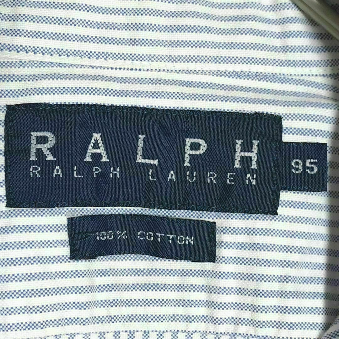 Ralph Lauren(ラルフローレン)の40Xラルフローレン オックスフォード ストライプBD長袖シャツレディース古着 レディースのトップス(シャツ/ブラウス(長袖/七分))の商品写真