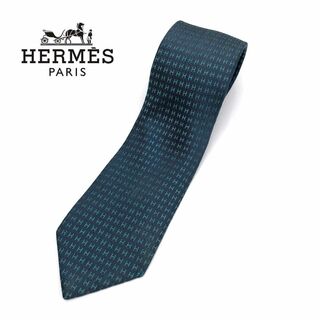 エルメス(Hermes)のHERMES ネクタイ H柄 シルク100% グリーン系(ネクタイ)