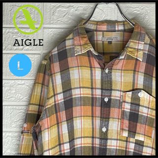 AIGLE - エーグル　長袖　チェックシャツ　Lサイズ