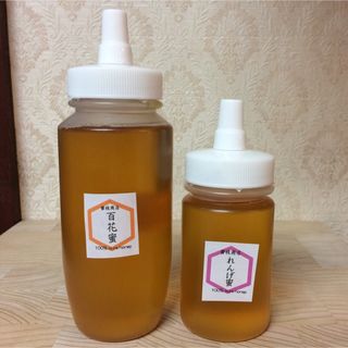 【非加熱・生はちみつ】百花蜜250g&れんげ150g(2本セット)(その他)