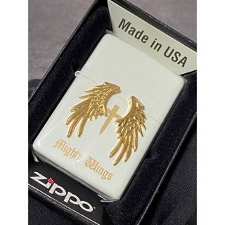 zippo エンジェルウィング ゴールドメタル ラメ ホワイト 2018年製(その他)