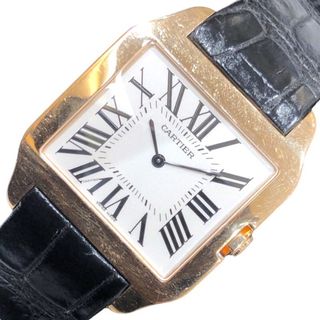 カルティエ(Cartier)の　カルティエ Cartier サントスデュモン LM W2006951 ホワイト K18PG/純正PGバックル・革ベルト メンズ 腕時計(レザーベルト)