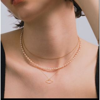 les bon bon - ネックレス 「les bon bon」rose pearl choker