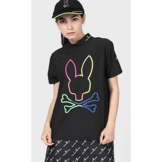 サイコバニー(Psycho Bunny)のサイコバニー　シルエットネオンロゴ サラカラ モックネック Tシャツ(ウエア)