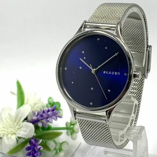 スカーゲン(SKAGEN)の374 稼働品 SKAGEN デンマーク レディース 腕時計 ストーン 人気(腕時計)