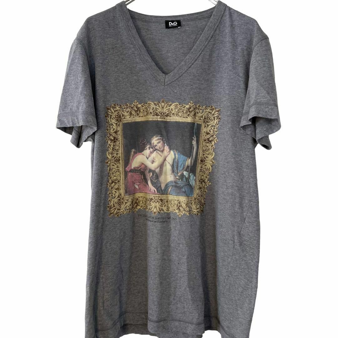 DOLCE&GABBANA(ドルチェアンドガッバーナ)のDOLCE &GABBANA Vネック Tシャツ 絵画 ヴィンテージ イタリア製 メンズのトップス(Tシャツ/カットソー(半袖/袖なし))の商品写真