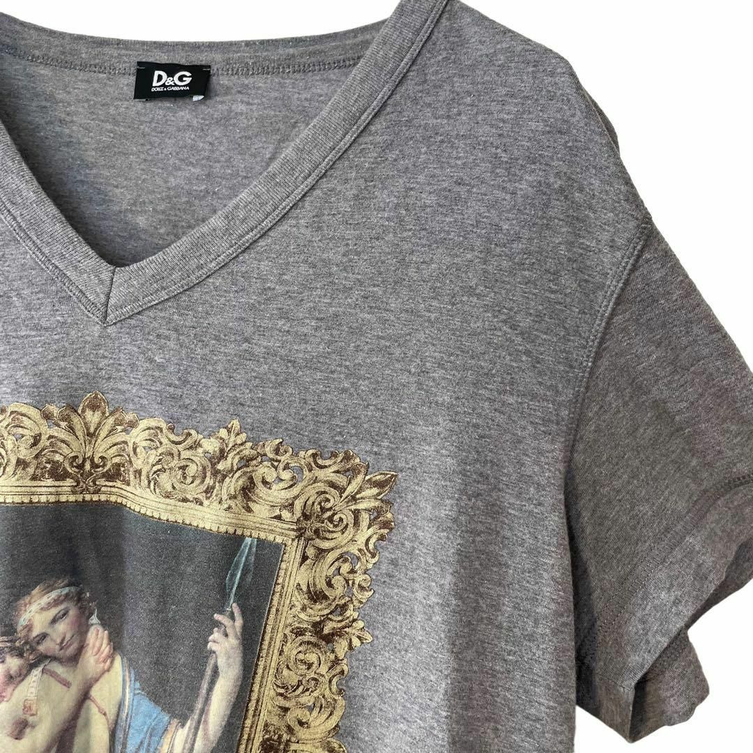 DOLCE&GABBANA(ドルチェアンドガッバーナ)のDOLCE &GABBANA Vネック Tシャツ 絵画 ヴィンテージ イタリア製 メンズのトップス(Tシャツ/カットソー(半袖/袖なし))の商品写真