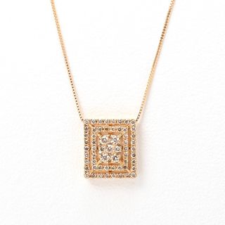 K18YG　ネックレス　ダイヤモンド 0.50ct　～45cm　【未使用】 商品番号 69938(ネックレス)