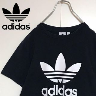 アディダス(adidas)の【ビッグサイズ】アディダス　ビッグロゴ入りTシャツ　ブラック　A1022(Tシャツ(半袖/袖なし))