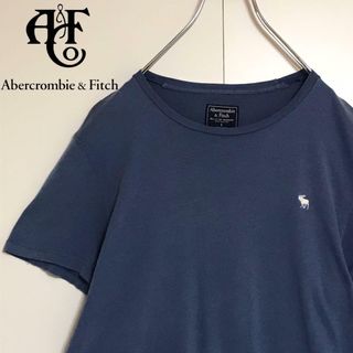 【定番】アバクロンビー＆フィッチ　刺繍ロゴ入りTシャツ　ネイビー　H779(Tシャツ/カットソー(半袖/袖なし))