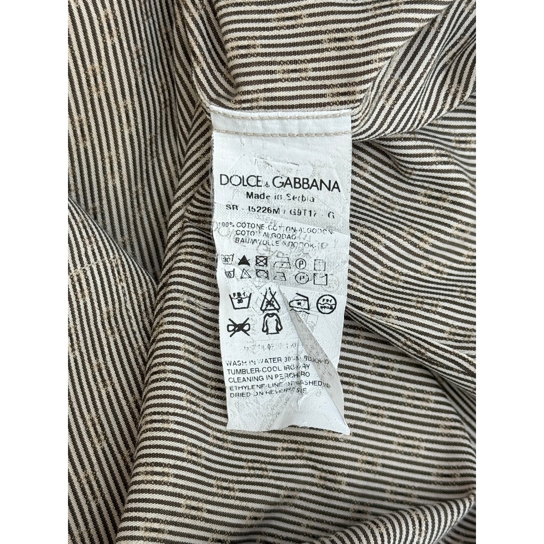 DOLCE&GABBANA(ドルチェアンドガッバーナ)のドルチェ&ガッバーナ ストライプ シャツ ブラウン Dolce&Gabbana メンズのトップス(シャツ)の商品写真
