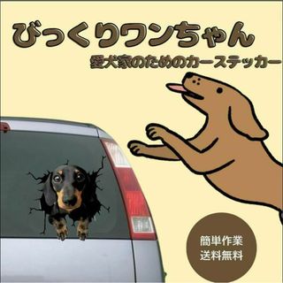 ダックスフンドカーステッカー 飛び出し 愛犬 ペット 警告 リアルドック車間距離(その他)