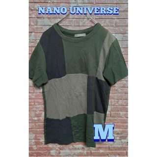 ナノユニバース(nano・universe)のナノユニバース パッチワーク 半袖Tシャツ カーキ Mサイズ(Tシャツ/カットソー(半袖/袖なし))