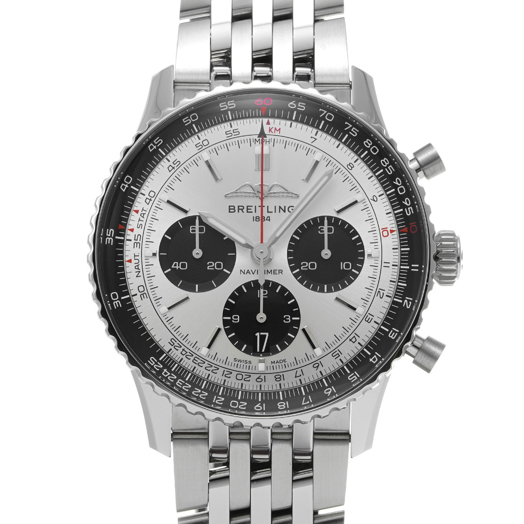 BREITLING(ブライトリング)の中古 ブライトリング BREITLING AB0138241G1A1 シルバー /ブラック メンズ 腕時計 メンズの時計(腕時計(アナログ))の商品写真