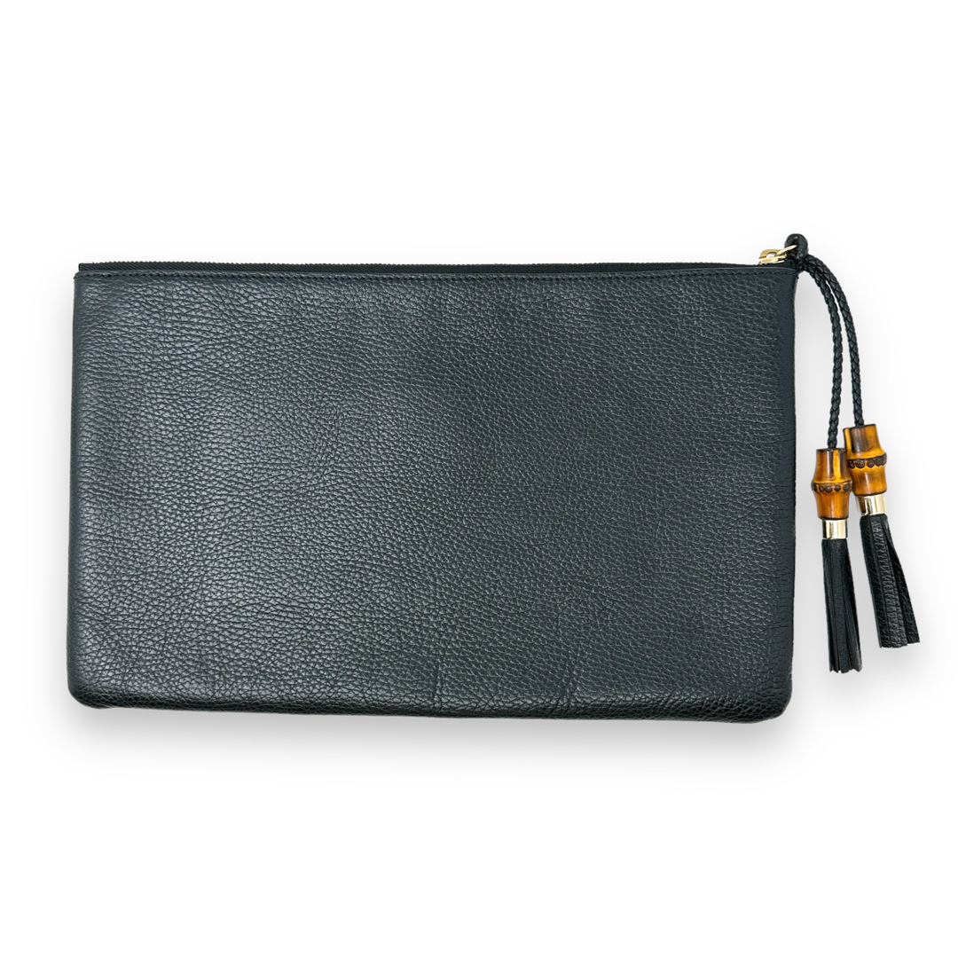 GUCCI - グッチ バンブー クラッチバッグ タッセル レザー GUCCI - グッチ バンブー クラッチバッグ タッセル レザー