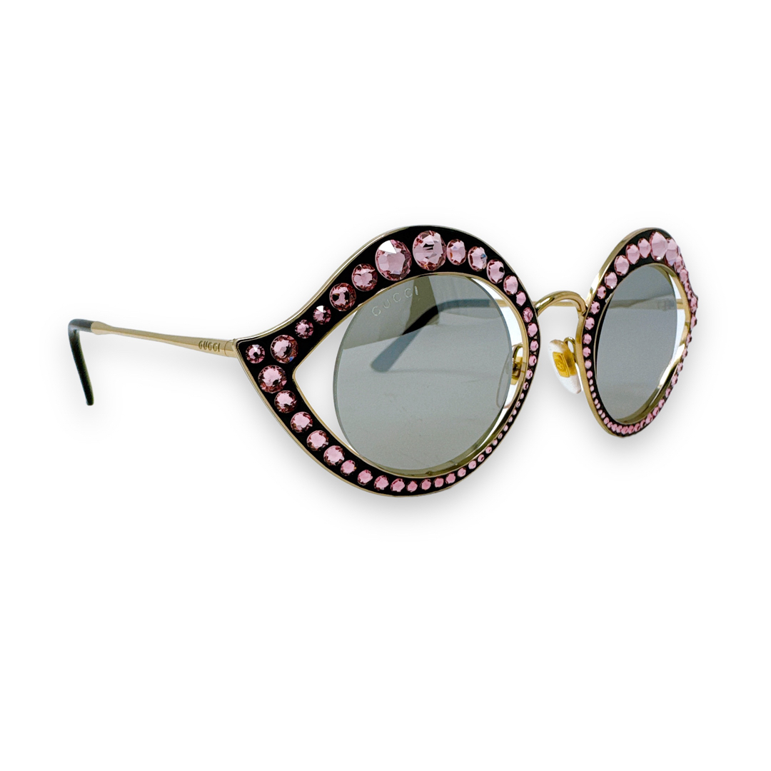 GUCCI - グッチ GG0046S サングラス ゴールドフレーム ピンク GUCCI - グッチ GG0046S サングラス ゴールドフレーム ピンク