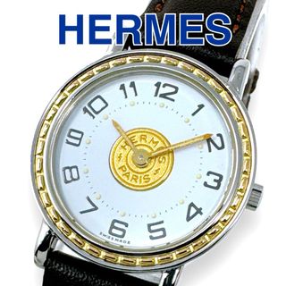 エルメス(Hermes)のエルメス セリエ コンビ 革ベルト ホワイト クオーツ レディース 時計 稼働(腕時計)