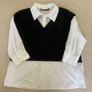 ザラ(ZARA)のZARA ザラ　ブラウス　Mサイズ(Tシャツ(長袖/七分))