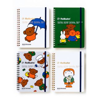 ミッフィー(miffy)のブルーナ絵本展　ロルバーン　L  ４冊セット(ノート/メモ帳/ふせん)