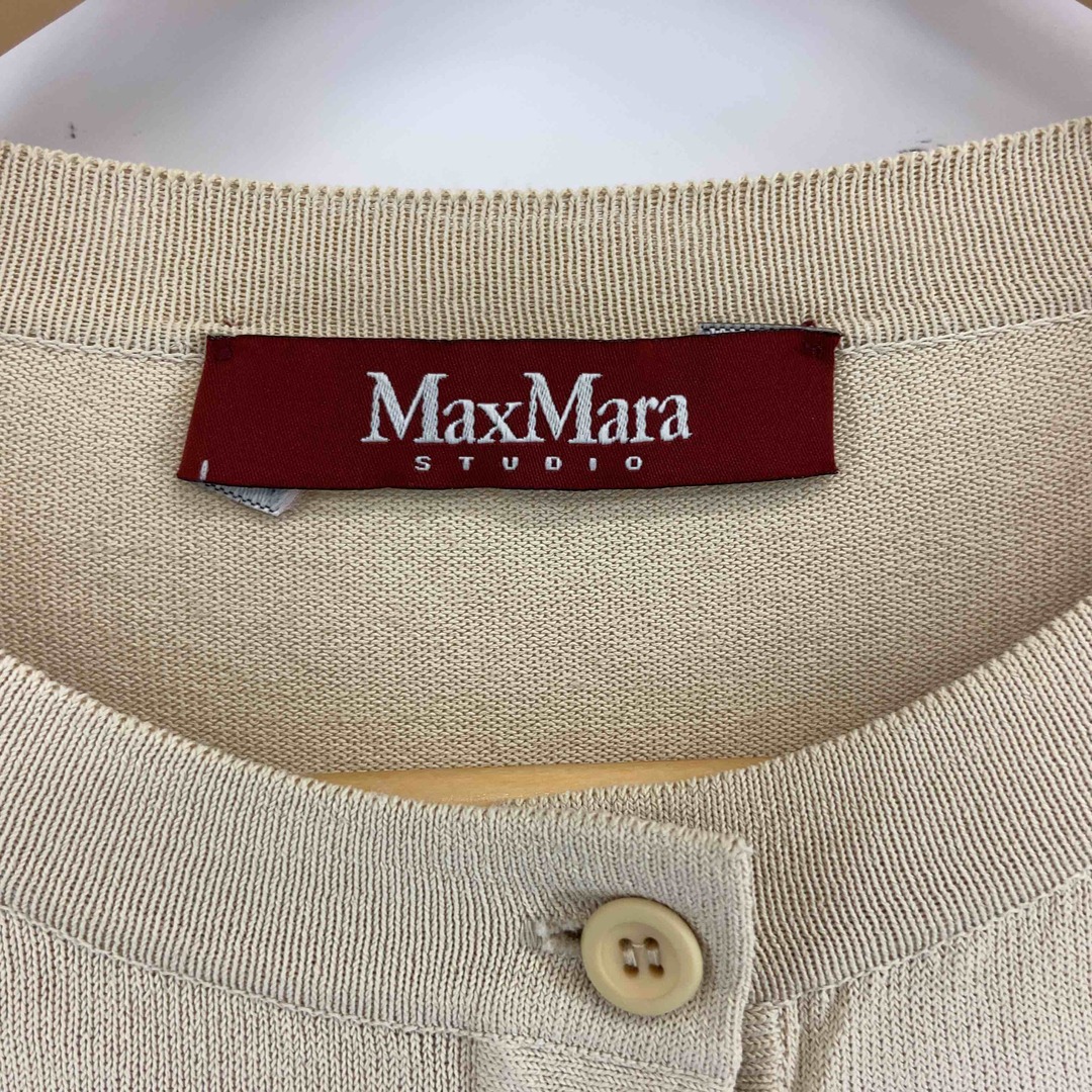 Max Mara(マックスマーラ)のMAX MARA マックスマーラ ベージュ 無地 シンプル カーディガン レディース ニット/セーター レディースのトップス(ニット/セーター)の商品写真