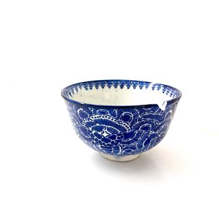 印判　ベロ藍　骨董　茶碗　伊万里　金継ぎ用　明治初期　飯碗　金継ぎ　きんつぎ(食器)