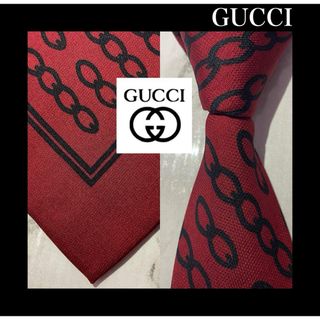 グッチ(Gucci)の 【GGブラックチェーン】オールドグッチ　ワイドネクタイ　GUCCI(ネクタイ)